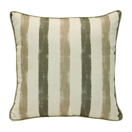 Outdoor Dècor Nature Printed Stripe Square Outdoor Pillow, One Size, Beige