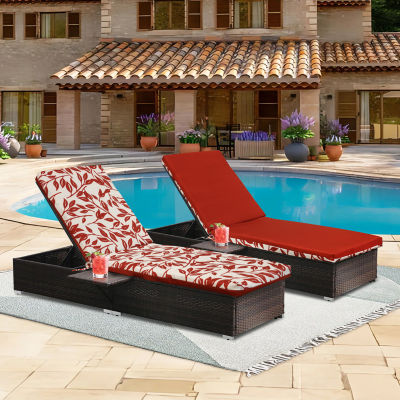 Outdoor Dècor Ruby Red Printed Leaves Lounge Cushion