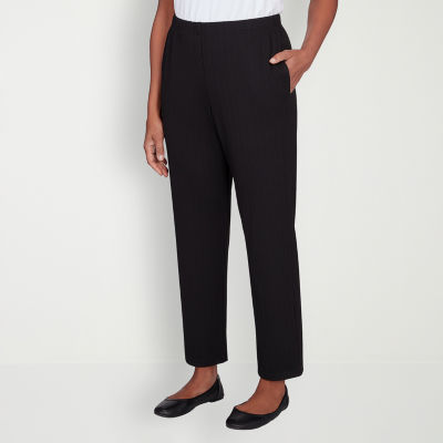 Alfred Dunner Opposites Attract Womens Mid Rise Textured Straight Pull-On Pants