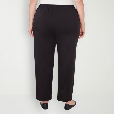 Alfred Dunner Opposites Attract Womens Mid Rise Straight Pull-On Pants