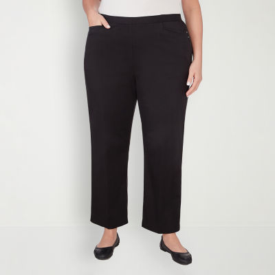 Alfred Dunner Opposites Attract Womens Mid Rise Straight Pull-On Pants