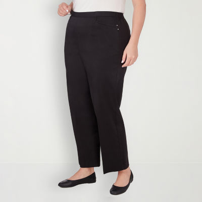 Alfred Dunner Opposites Attract Womens Mid Rise Straight Pull-On Pants