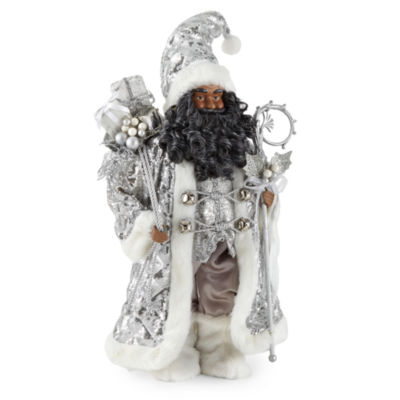 North Pole Trading Co. 18in Glam African American Santa Figurine