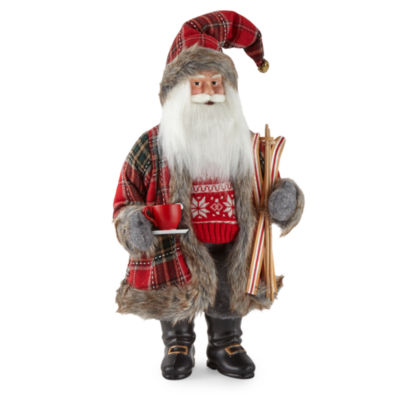 North Pole Trading Co. 18in Ski Santa Figurine