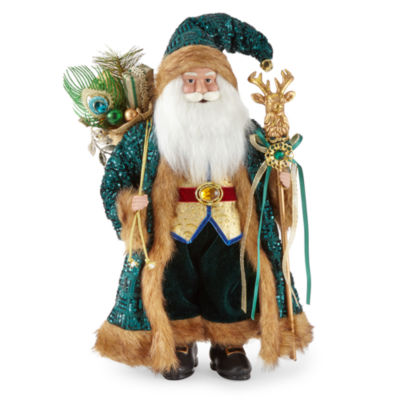 North Pole Trading Co. 18in Peacock Christmas Santa Figurine