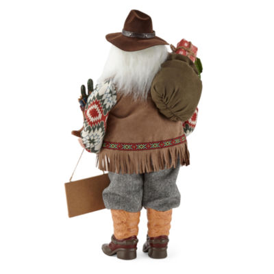 North Pole Trading Co. 18in Cowboy Santa Figurine