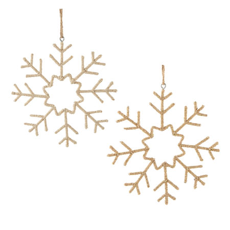 North Pole Trading Co. Brown Jute Rope Snowflake Set 2-pc. Christmas Ornament, One Size, Brown