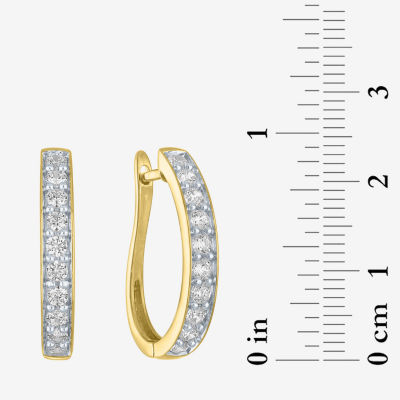 (G-H / I1-I2) 1 CT. T.W. Lab Grown White Diamond 10K Gold Hoop Earrings