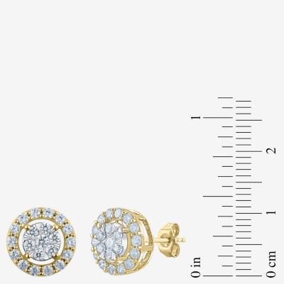 Certified 1 CT. T.W. Mined White Diamond 14K Gold 10.9mm Stud Earrings