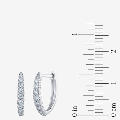 1/4 CT. T.W. Mined White Diamond 10K Gold 11.8mm Hoop Earrings