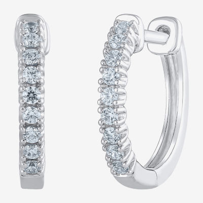 1/4 CT. T.W. Mined White Diamond 14K Gold 14mm Hoop Earrings