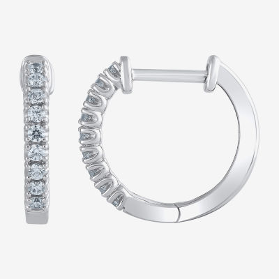 1/4 CT. T.W. Natural White Diamond 14K White or Yellow Gold 14mm Hoop Earrings