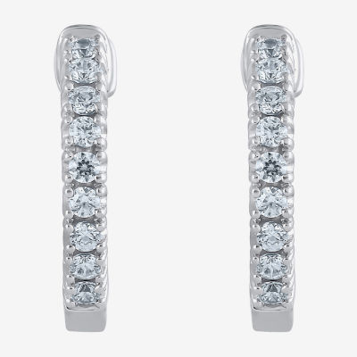 1/4 CT. T.W. Mined White Diamond 14K Gold 14mm Hoop Earrings