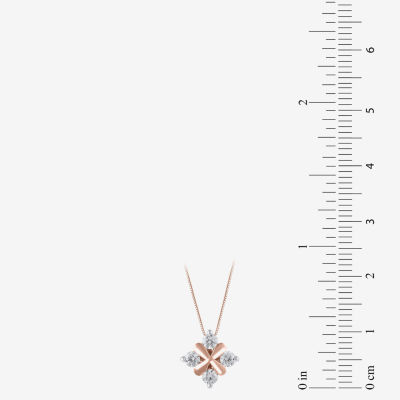 (H-I / I1) Womens 1/3 CT. T.W. Lab Grown White Diamond 10K Rose Gold Pendant Necklace