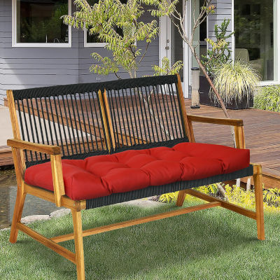 Outdoor Dècor Ruby Red Wicker Settee 44 X 19 In Solid Patio Seat Cushion