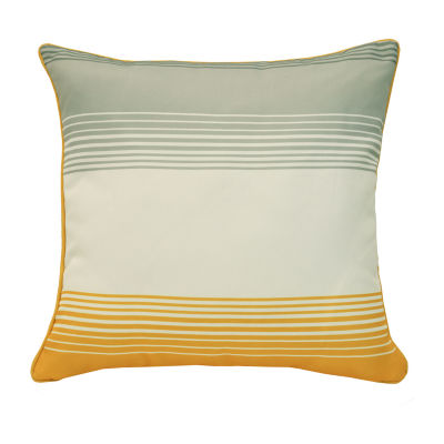 Outdoor Dècor Sunny Citrus Striped Print Square Outdoor Pillow