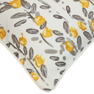 Outdoor Dècor Sunny Citrus Flower Printed Lumbar Rectangular Outdoor Pillow
