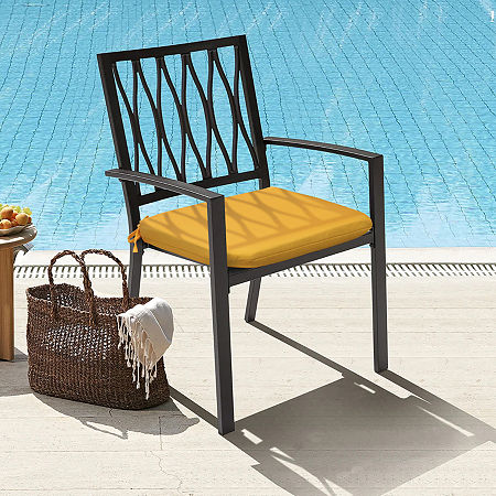 Outdoor Dècor Sunny Citrus Fade Resistant Patio Chair Cushion, One Size, Yellow