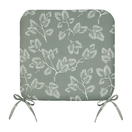 Outdoor Dècor Sunny Citrus Leaf Print Fade Resistant Patio Chair Cushion, One Size, Gray