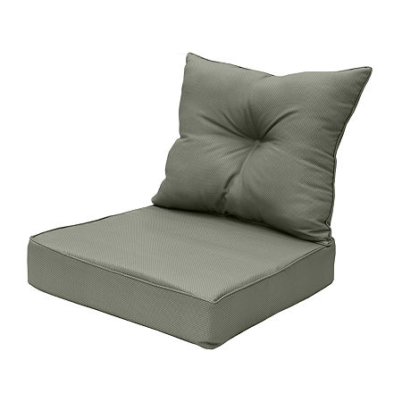 Outdoor Dècor Sunny Citrus Texture Printed Deep Patio Seat Cushion, One Size, Gray