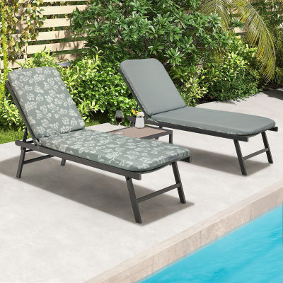 Outdoor Dècor Sunny Citrus Printed Leaf Lounger Lounge Cushions