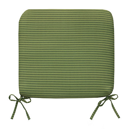 Outdoor Dècor Tropical Textured Printed Fade Resistant Patio Chair Cushion, One Size, Green