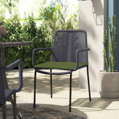 Outdoor Dècor Tropical Texture Printed Bistro Fade Resistant Patio Chair Cushion