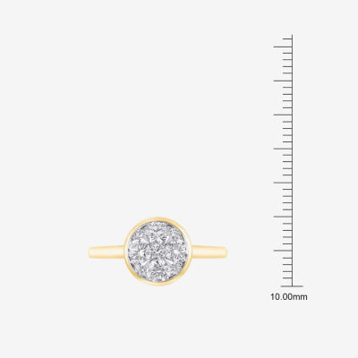 Diamond Blossom (G / Si2) Womens 3/4 CT. T.W. Lab Grown White Diamond 10K Gold Round Cocktail Ring