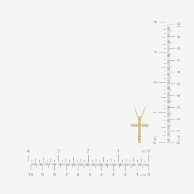 (H-I / I1) Womens 1/2 CT. T.W. Lab Grown White Diamond 10K Gold Cross 18 Inch Pendant Necklace