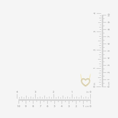 (H-I / I1) Womens 1/4 CT. T.W. Lab Grown White Diamond 10K Gold Heart 18 Inch Pendant Necklace