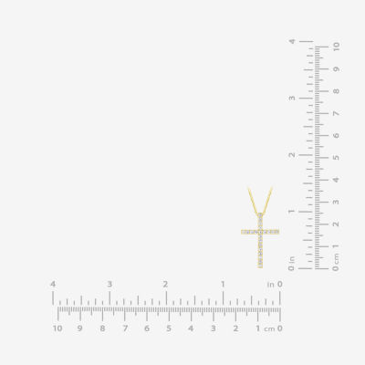 (H-I / I1) Womens 1/2 CT. T.W. Lab Grown White Diamond 10K Gold Cross 18 Inch Pendant Necklace