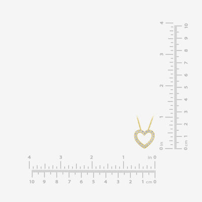 (H-I / I1) Womens 1/2 CT. T.W. Lab Grown White Diamond 10K Gold Heart 18 Inch Pendant Necklace