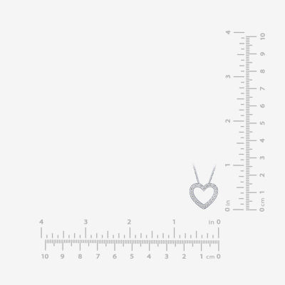 H-I / I1) Womens 1/ CT. T.W. Lab Grown White Diamond 10K Gold Heart 18 Inch Pendant Necklace