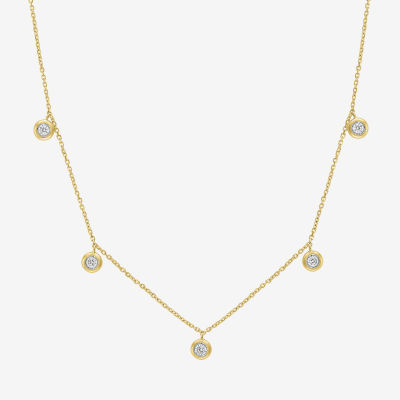 (G-H / I1-I2) Womens 1/6 CT. T.W. Lab Grown White Diamond 10K Gold 16 Inch Pendant Necklace