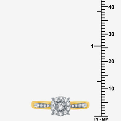 I Said Yes (H-I / I1) Womens 3/8 CT. T.W. Lab Grown White Diamond 14K Gold Over Silver Sterling Round Halo Bridal Set