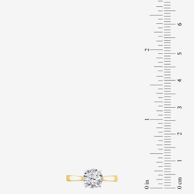 (H-I / Si2) Womens 1 1/2 CT. T.W. Lab Grown White Diamond 14K Two Tone Gold Round Solitaire Engagement Ring