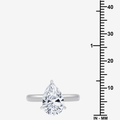 (G / VS2) Womens 3 CT. T.W. Lab Grown White Diamond 14K Gold Pear Solitaire Engaement Ring