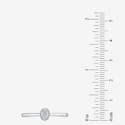 (G / Si2) Womens 1/2 CT. Lab Grown White Diamond 10K White Gold Oval Solitaire Engagement Ring