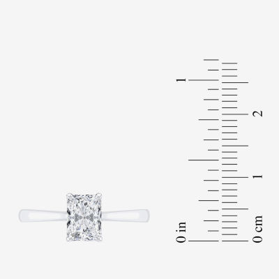 (G / Vs2) Womens 1 CT. T.W. Lab Grown White Diamond 10K Gold Radiant-cut Solitaire Engagement Ring