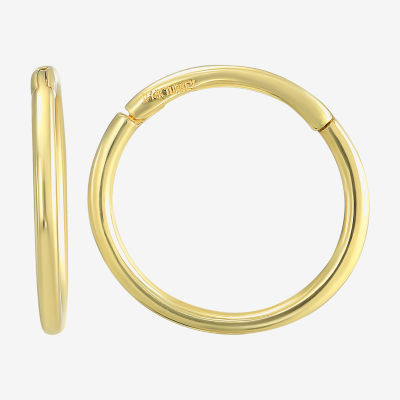 14K Gold 12mm Round Hoop Earrings