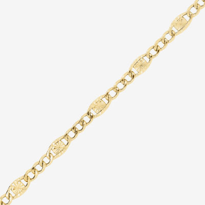 14K Gold Inch Semisolid Figaro Chain Bracelet