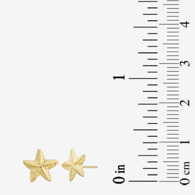 10K Gold Star 2 Pair Earring Set