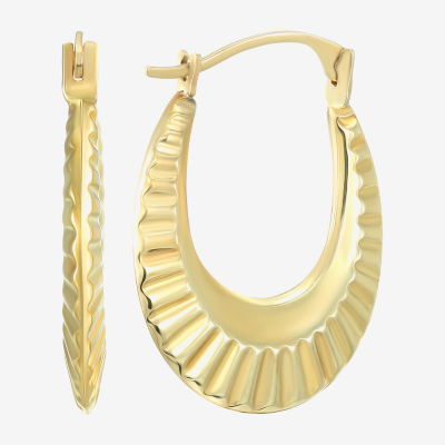 14K Gold 17mm Round Hoop Earrings