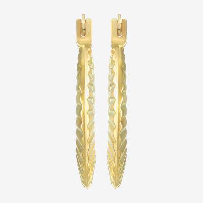 14K Gold 17mm Round Hoop Earrings