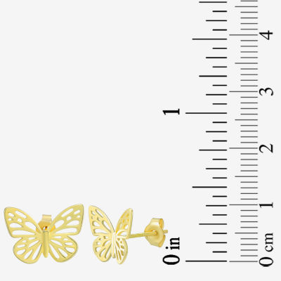 14K Gold 11.8mm Butterfly Stud Earrings