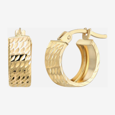 14K Gold 12mm Round Hoop Earrings