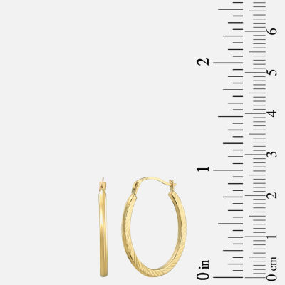 14K Gold 20mm Oval Hoop Earrings