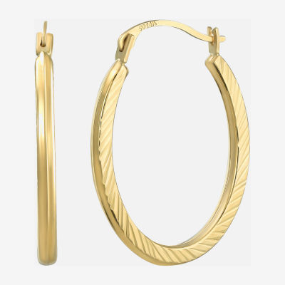 14K Gold 20mm Oval Hoop Earrings