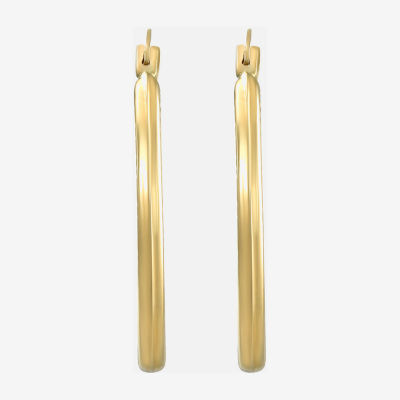 14K Gold 20mm Oval Hoop Earrings