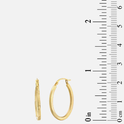 14K Gold 20mm Oval Hoop Earrings